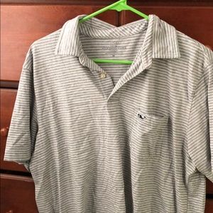 Worn once Vineyard Vines polo (grey stripe)